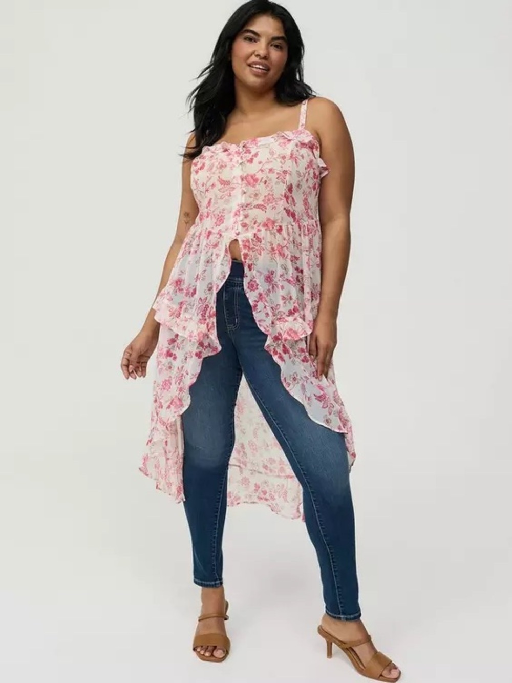 Torrid Button Front Tunic Top